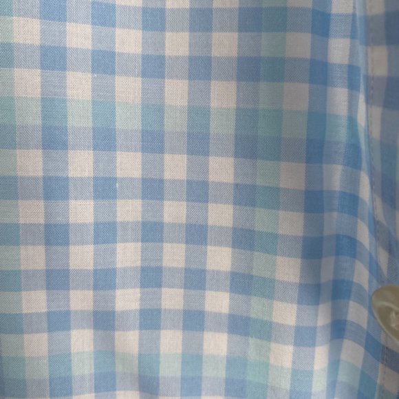 NWOT Saks 5th Avenue Summer Blue Check Dress Shirt - Picture 5 of 5
